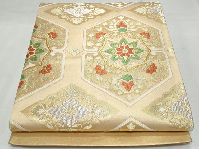 平和屋着物◎六通柄袋帯　唐織　花唐草文　金銀糸　正絹　逸品　CABF7033fb