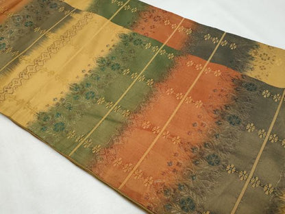平和屋着物◎全通柄袋帯　花間道　金銀糸　正絹　逸品　CABF7041fb