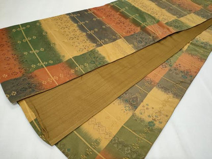 平和屋着物◎全通柄袋帯　花間道　金銀糸　正絹　逸品　CABF7041fb