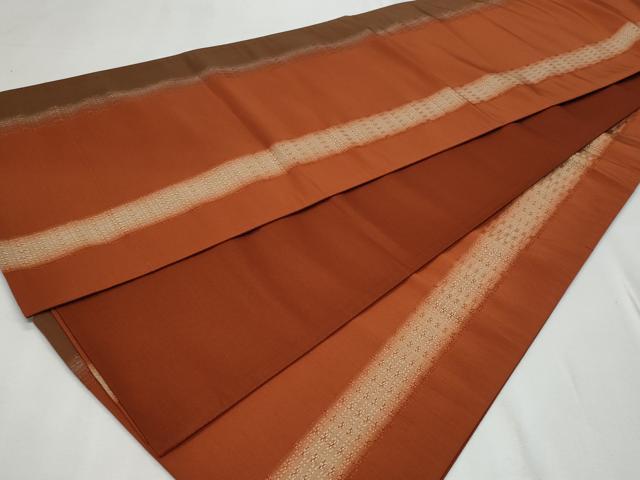 平和屋着物◎太鼓柄袋帯　紬地　間道　正絹　逸品　CABF7044fb