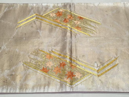 平和屋着物◎太鼓柄袋帯　総刺繍　駒刺繍　吉祥花文　金銀糸　正絹　逸品　CABF7046fb