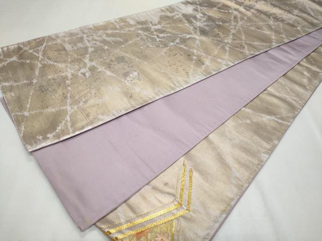平和屋着物◎太鼓柄袋帯　総刺繍　駒刺繍　吉祥花文　金銀糸　正絹　逸品　CABF7046fb