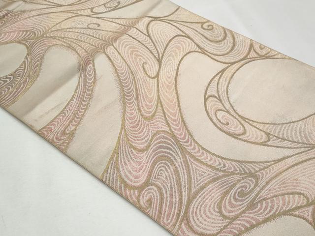 平和屋着物◎六通柄袋帯 流水文 金銀糸 正絹 逸品 CABF7059fb