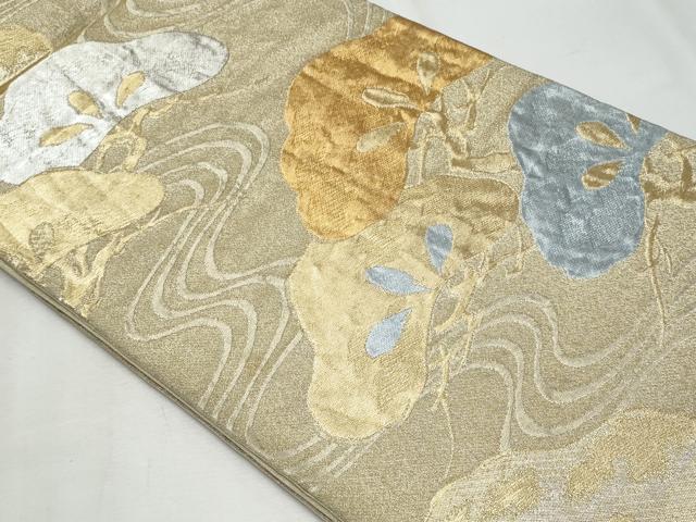 平和屋着物◎六通柄袋帯 流水枝松文 金銀糸 正絹 逸品 CABF7066fb