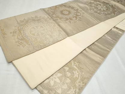 平和屋着物◎六通柄袋帯 正倉院花文 金糸 正絹 逸品 CABF7070fb