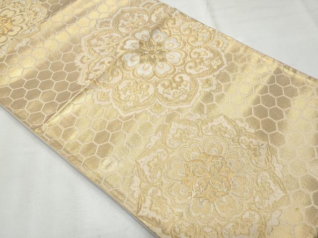 平和屋着物◎西陣 六通柄袋帯 正倉院花文 金銀糸 正絹 逸品 CABF7093fb