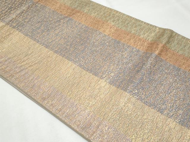 平和屋着物◎六通柄袋帯 間道 金糸 正絹 逸品 CABF7094fb