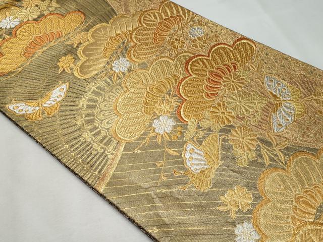平和屋着物◎六通柄袋帯 舞蝶松文 金銀糸 正絹 逸品 CABF7097fb