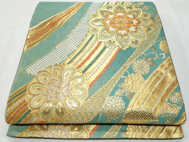 平和屋着物◎六通柄袋帯 正倉院花文 金銀糸 正絹 逸品 CABF7098fb
