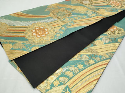 平和屋着物◎六通柄袋帯 正倉院花文 金銀糸 正絹 逸品 CABF7098fb