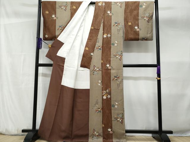 平和屋着物■上質な小紋 立涌舞蝶花文 金彩 正絹 逸品 CABF7107fb