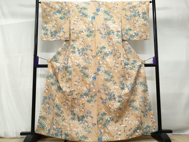 平和屋着物■小紋 枝花文 洗える着物 CABF7126fb