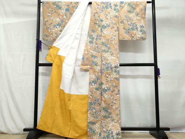 平和屋着物■小紋 枝花文 洗える着物 CABF7126fb