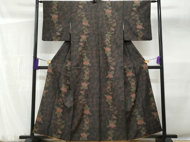 平和屋着物■小紋 草花文 洗える着物 CABF7128fb