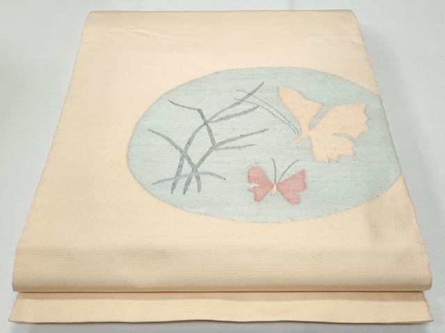 平和屋着物◎太鼓柄袋帯　舞蝶文　金銀糸　正絹　逸品　CABF7147fb