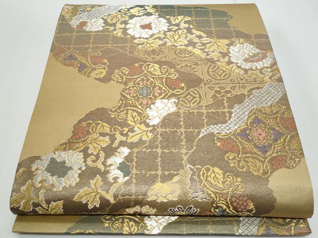 平和屋着物◎六通柄袋帯　唐織　道長花文　金銀糸　鈴乃屋扱い　正絹　逸品　CABF7161fb