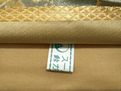 平和屋着物◎六通柄袋帯　唐織　道長花文　金銀糸　鈴乃屋扱い　正絹　逸品　CABF7161fb