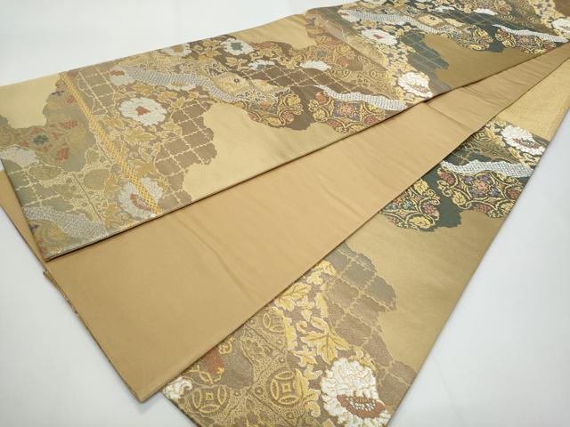 平和屋着物◎六通柄袋帯　唐織　道長花文　金銀糸　鈴乃屋扱い　正絹　逸品　CABF7161fb