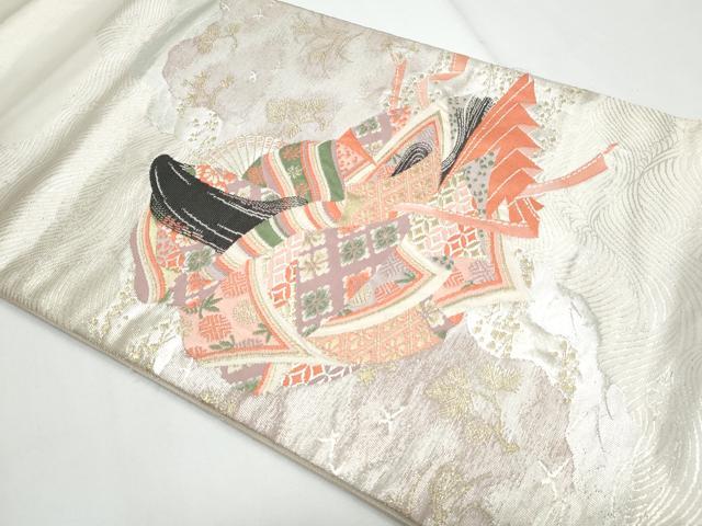 平和屋着物◎太鼓柄袋帯　唐織　十二単　金銀糸　正絹　逸品　CABF7164fb