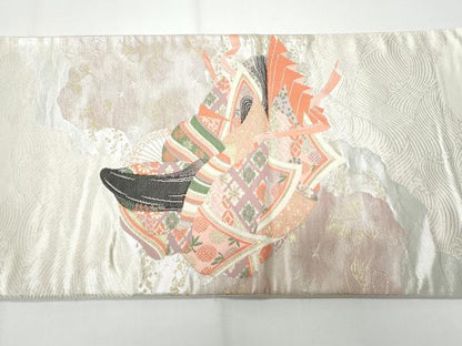 平和屋着物◎太鼓柄袋帯　唐織　十二単　金銀糸　正絹　逸品　CABF7164fb