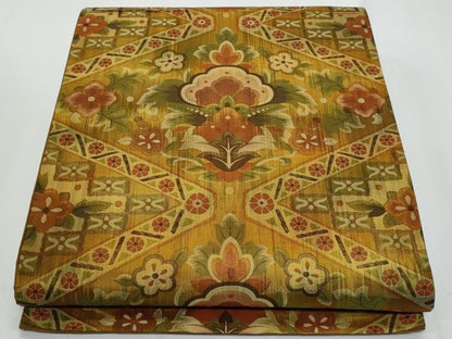 平和屋着物◎全通柄袋帯　更紗花文　正絹　逸品　CABF7165fb