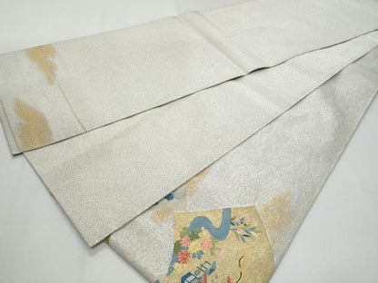 平和屋着物◎太鼓柄袋帯　綴れ　御所解文　金銀糸　正絹　逸品　CABF7167fb