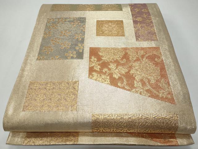 平和屋着物◎佐賀錦 六通柄袋帯 更紗花唐草文 金糸 正絹 逸品 CABF7186fb