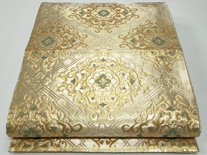 平和屋着物◎六通柄袋帯 正倉院花文 金糸 正絹 逸品 CABF7198fb