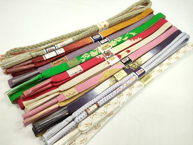 平和屋着物●和装小物　帯締め10本セット　高麗組　礼装用　草木染　金糸　逸品　未使用　CABF7221ju