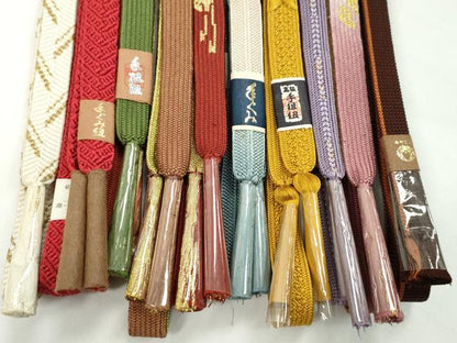 平和屋着物●和装小物　帯締め10本セット　高麗組　礼装用　四代藤三郎紐　金糸　逸品　未使用　CABF7224ju