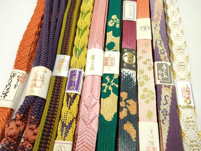 平和屋着物●和装小物　帯締め10本セット　高麗組　伊賀手組み・前沢工房謹製　礼装用　金糸　逸品　未使用　CABF7225ju