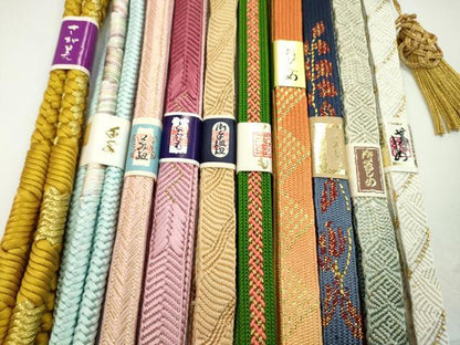 平和屋着物●和装小物　帯締め10本セット　高麗組　鴨川組　礼装用　亀房付き　さが美扱い　金糸　逸品　未使用　CABF7226ju