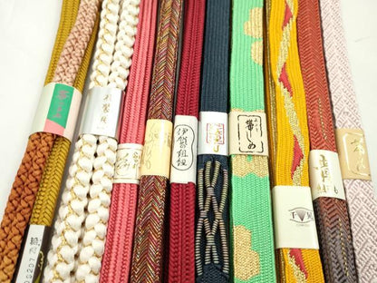 平和屋着物●和装小物　帯締め10本セット　高麗組　礼装用　丸組　金糸　逸品　未使用　CABF7227ju