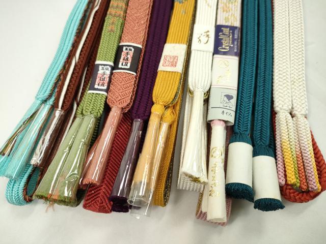 平和屋着物●和装小物　帯締め10本セット　高麗組　冠組　伊賀手組み・前沢工房謹製　礼装用　金糸　逸品　未使用　CABF7228ju