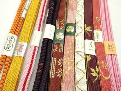 平和屋着物●和装小物　帯締め10本セット　高麗組　冠組　礼装用　金糸　逸品　未使用　CABF7230ju