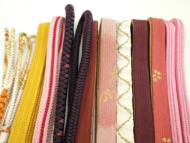 平和屋着物●和装小物　帯締め10本セット　高麗組　冠組　礼装用　金糸　逸品　未使用　CABF7230ju
