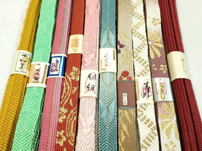 平和屋着物●和装小物　帯締め10本セット　高麗組　唐組　冠組　笹浪組　礼装用　さが美扱い　金糸　逸品　未使用　CABF7231ju