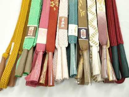 平和屋着物●和装小物　帯締め10本セット　高麗組　唐組　冠組　笹浪組　礼装用　さが美扱い　金糸　逸品　未使用　CABF7231ju