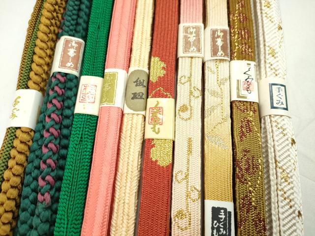 平和屋着物●和装小物　帯締め10本セット　高麗組　大和組　礼装用　金糸　逸品　未使用　CABF7232ju