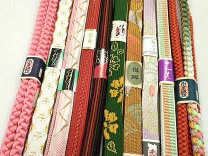 平和屋着物●和装小物　帯締め10本セット　高麗組　平源氏組　礼装用　丸組　さが美扱い　金糸　逸品　未使用　CABF7233ju