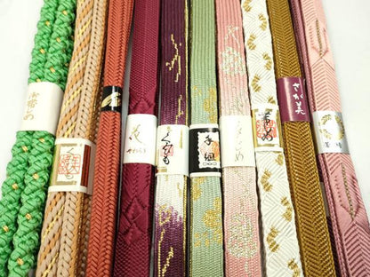 平和屋着物●和装小物　帯締め10本セット　高麗組　冠組　礼装用　さが美扱い　金銀糸　逸品　未使用　CABF7234ju