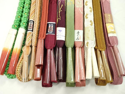 平和屋着物●和装小物　帯締め10本セット　高麗組　冠組　礼装用　さが美扱い　金銀糸　逸品　未使用　CABF7234ju