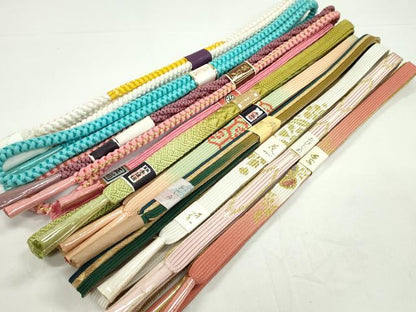 平和屋着物●和装小物　帯締め10本セット　高麗組　礼装用　丸組　金糸　逸品　未使用　CABF7235ju