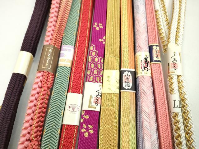 平和屋着物●和装小物　帯締め10本セット　高麗組　冠組　礼装用　やまと誂製　さんび謹製　金糸　長尺あり　逸品　未使用　CABF7235ju