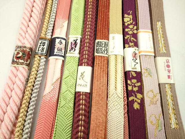 平和屋着物●和装小物　帯締め10本セット　高麗組　笹浪組　丸組　ラメ糸　金銀糸　逸品　未使用　CABF7238ju