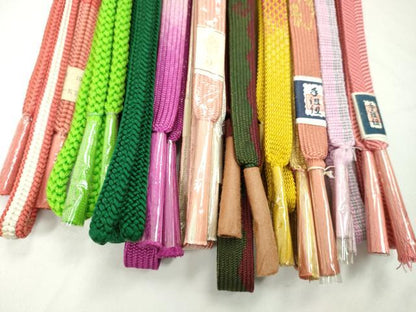 平和屋着物●和装小物　帯締め10本セット　高麗組　笹浪組　丸組　金糸　逸品　未使用　CABF7239ju