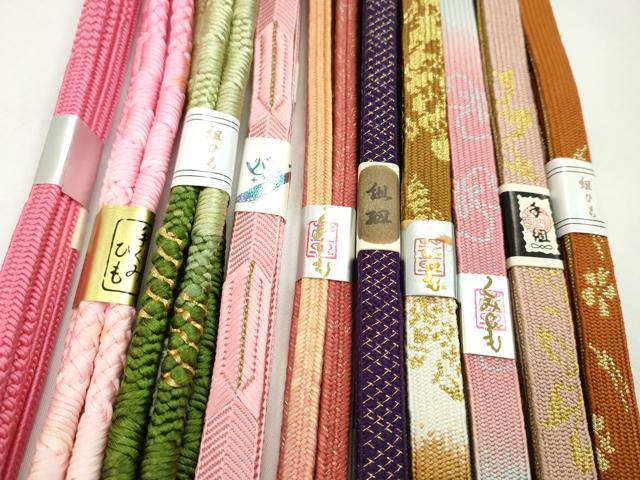 平和屋着物●和装小物　帯締め10本セット　高麗組　御岳組　鴨川組　金糸　逸品　未使用　CABF7241ju