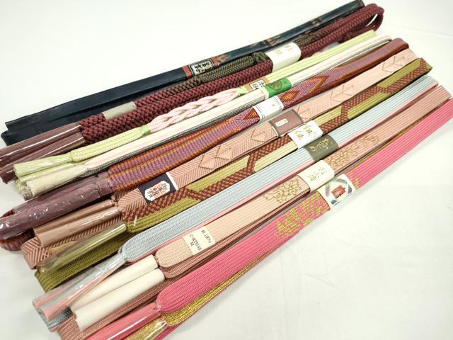 平和屋着物●和装小物　帯締め10本セット　高麗組　レザー　金銀糸　逸品　未使用　CABF7242ju