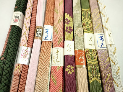 平和屋着物●和装小物　帯締め10本セット　高麗組　笹浪組　礼装用　丸組　金糸　逸品　未使用　CABF7244ju