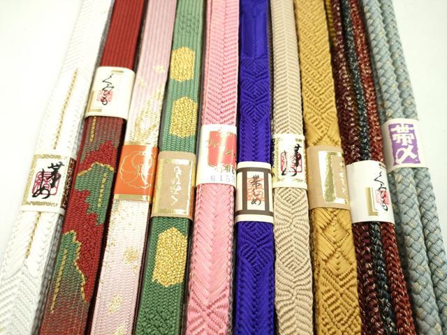 平和屋着物●和装小物　帯締め10本セット　高麗組　丸組　金糸　逸品　未使用　CABF7246ju